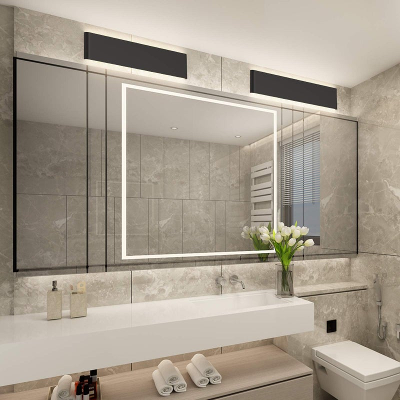 Aipsun 24in/20W LED Matte Black Modern Vanity Light Matte Black Wall Light Up Down Wall Mount Lights Indoor Modern Wall Light for Bathroom(Neutral White 4000K) - Image 5